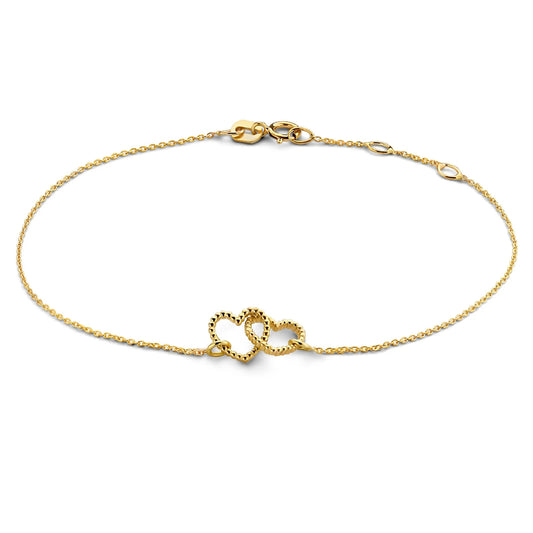 Just Franky Vintage Double Open Heart Chain armband