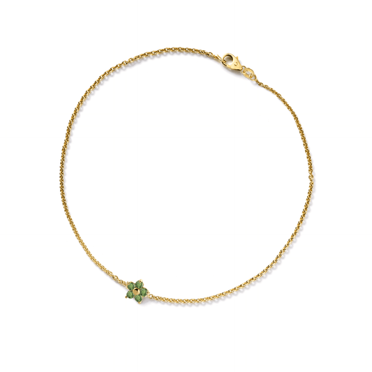 Miss Spring armband in full bloom Leaf groene saffier