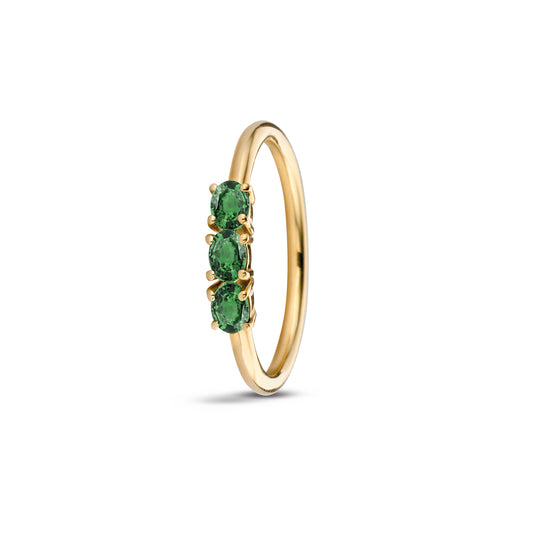 Miss Spring ring Tres met groene tourmarlijn