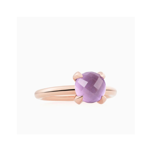 Bron Catch ring met schaakbord geslepen amethist