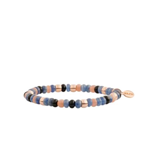 Bron Reflex armband met kyaniet, onyx, en maansteen