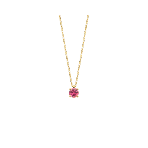 Blush geelgoud collier met roze tourmarlijn