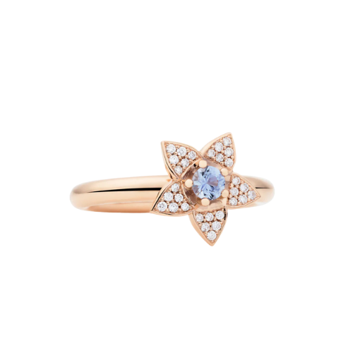 Bron Poppy ring met Ceylon saffier