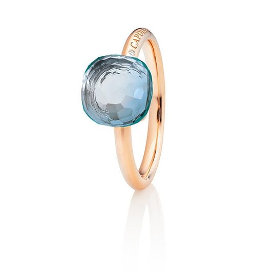 Capolavoro Happy holi ring met blauwe topaas