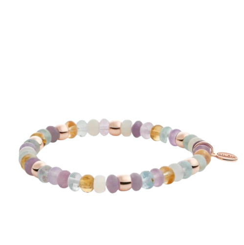 Bron Reflex armband met amethyst, citrien, aquamarijn en witte maansteen