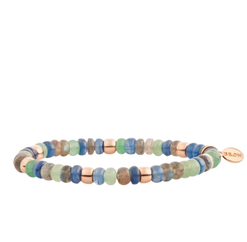 Bron reflex armband met aventurijn, kyaniet en labradoriet
