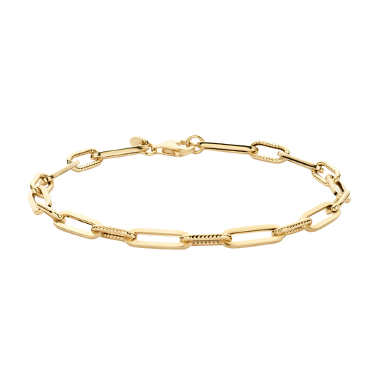 Blush geelgouden schakel armband