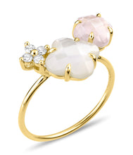 Afbeelding in Gallery-weergave laden, Morganne Bello ring parelmoer, roze kwarts en diamanten
