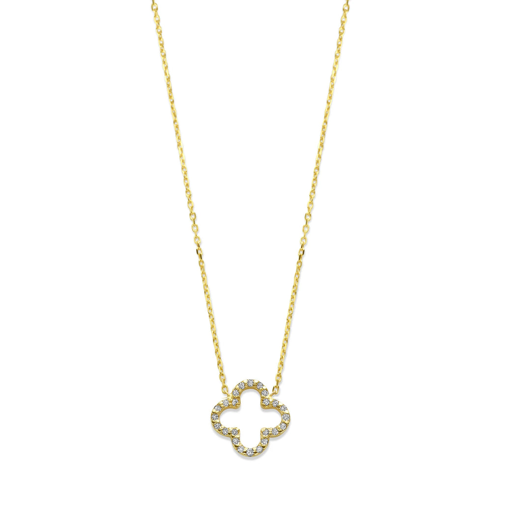 Just Franky Iconic Lucky Clover Diamond Necklace