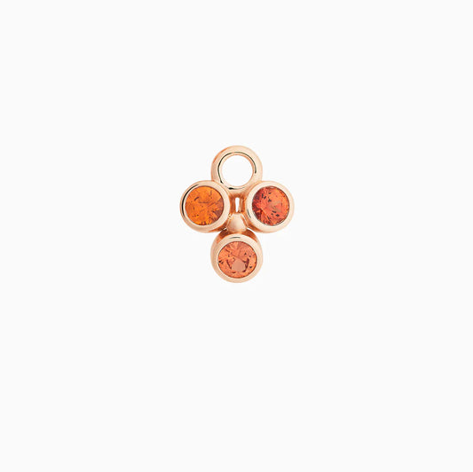 Bron Confetti oorsieraad met oranje saffier