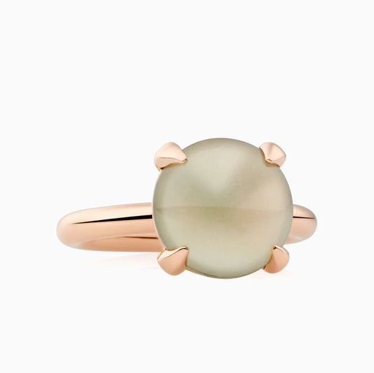 Bron Catch ring met cabochon geslepen lemonkwarts