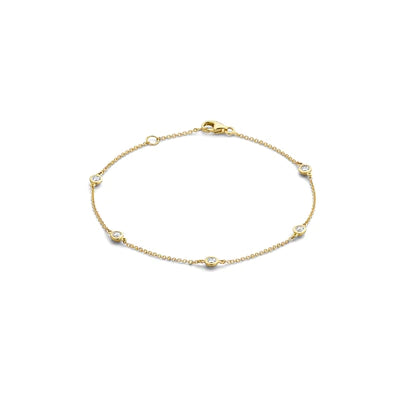 Blush geelgouden armband met zirkonia