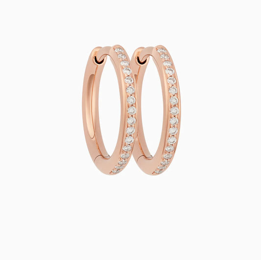 Bron Lux creolen met wit diamant