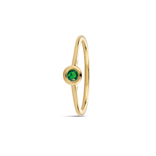 Miss Spring ring Brilliantly Bezel met smaragd