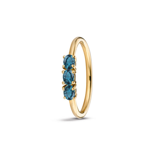 Miss Spring Très ring London Blue topaas
