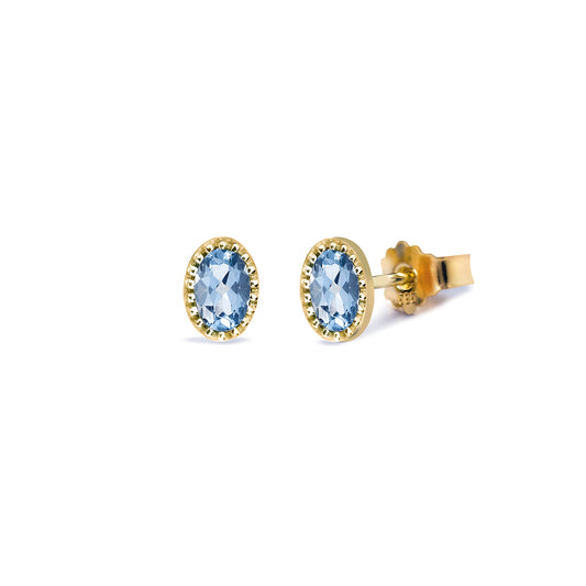 Miss Spring oorknoppen Ma Petite blauw topaas