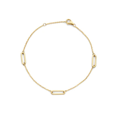 Blush geelgouden armband schakel