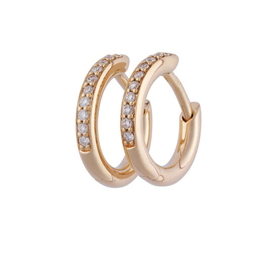 Bron Lux creolen met witte diamant
