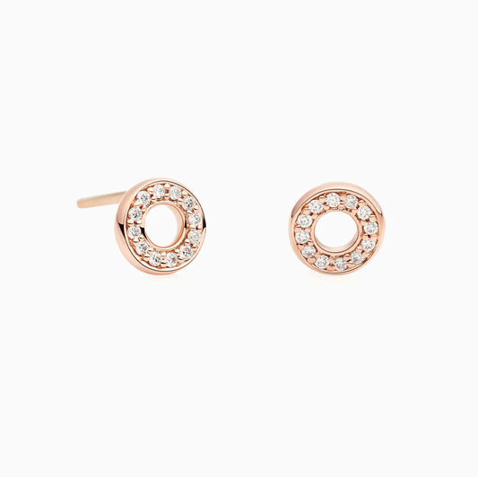 Bron Joy oorknoppen met wit diamant