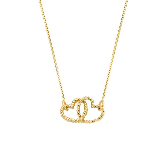 Just Franky Vintage Double Open Hearts collier